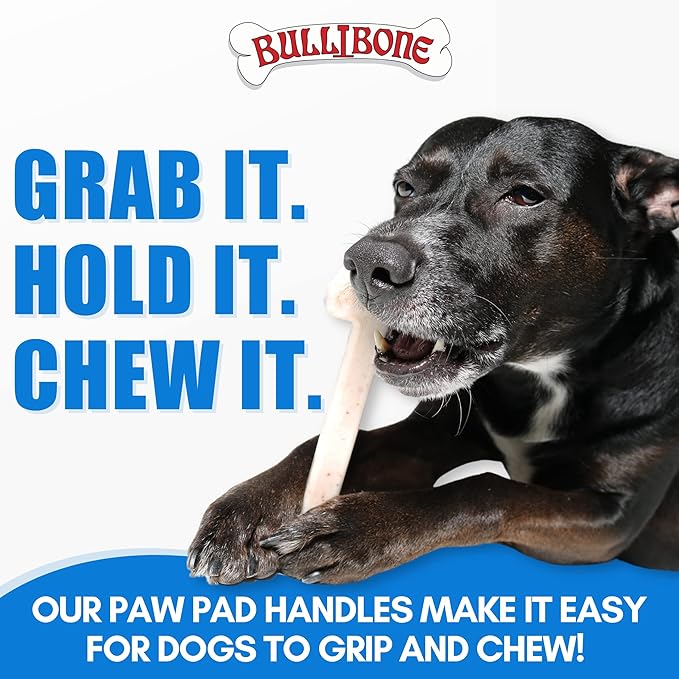 Bullibone Nylon Dog Chew Toy for Aggressive Chewers - Dental Hygiene Bone with Bacon Flavor, Durable Tough Chew Toys for Small Dogs, Indestructible Dog Bone - Single