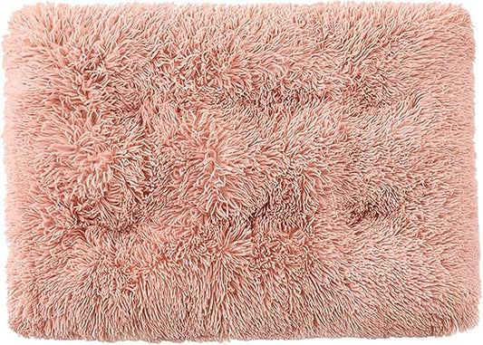 Dog Crate Mat, Dog Bed for Large Dogs, Comfy Fluffy Kennel Pad Anti-Slip for Dog beds & Furniture, Quilted Dog Bed for Pets for Medium/Small Dogs Cats (Color : Pink 2, Size : 48x33)