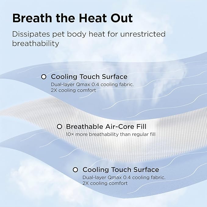 Bedsure Cooling Blanket for Medium Dogs with Breathable Air-Core Fill Q-MAX>0.4 - Dog Cooling Mat Soft, Lightweight Pet Cat Throw Cold Blanket Washable for Summer, Beige, 30x40