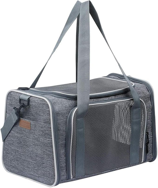 Cat Carrier - Portable Foldable Dog Pet Carrier, Soft-Sided Pet Bag up to 15 Lbs, Airline Approved Travel Puppy Carrier