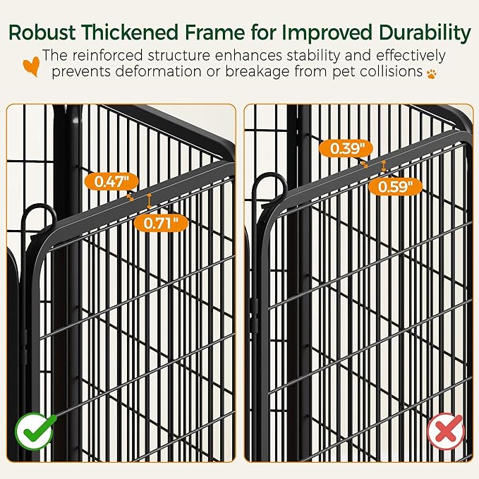 Yaheetech Dog Playpen Outdoor, 40 inch 24 Panels Dog Pen Indoor Heavy Duty Puppy Exercise Pen Metal Pet Fence for RV Camping/Yard/Garden