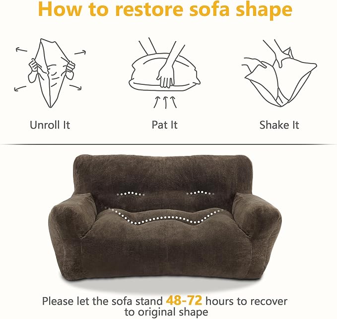 Lovupet Dog Couch for Small Medium Breed, Dog Sofa Bed Full Filled Sponge, No Assembly Need, PS581 (Mocha)