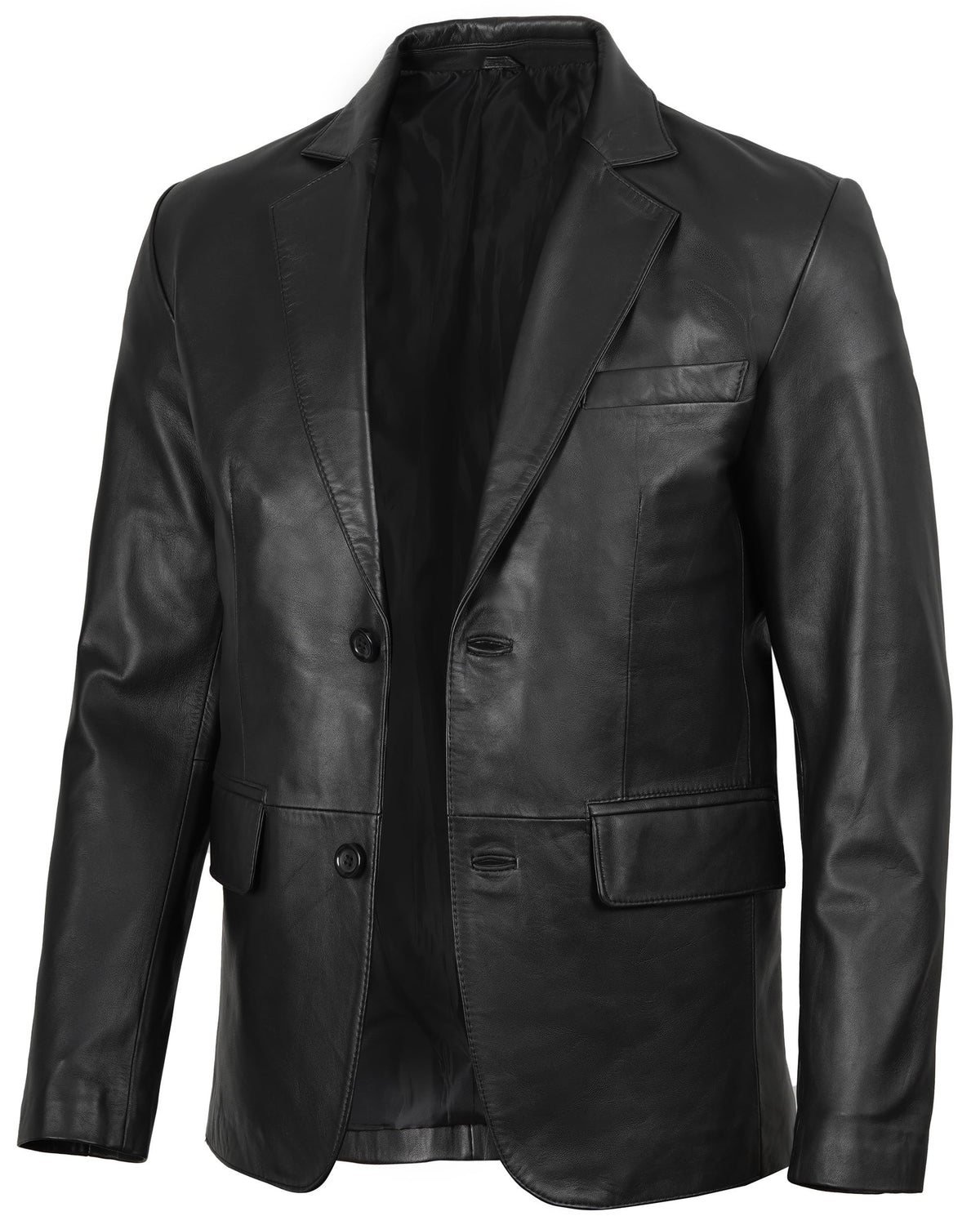 fjackets Premium Men's Leather Blazer - Classic Style, Lightweight Design, Genuine Lambskin, Perfect for Business and Special Occasions | [1505205] XL