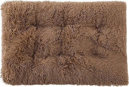 Dog Crate Mat, Dog Bed for Large Dogs, Comfy Fluffy Kennel Pad Anti-Slip for Dog beds & Furniture, Quilted Dog Bed for Pets for Medium/Small Dogs Cats (Color : Khaki, Size : 25x18)