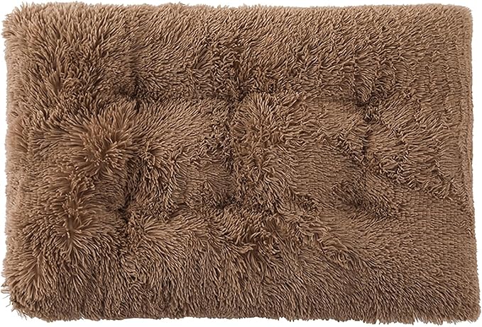 Dog Crate Mat, Dog Bed for Large Dogs, Comfy Fluffy Kennel Pad Anti-Slip for Dog beds & Furniture, Quilted Dog Bed for Pets for Medium/Small Dogs Cats (Color : Khaki, Size : 20x14.9)