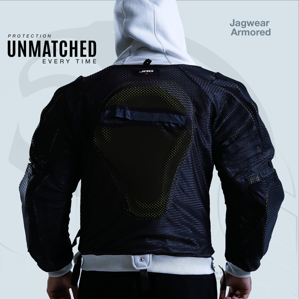 JAG Motorcycle Protective Hoodie with Partial Aramid Lining, Riding Jacket