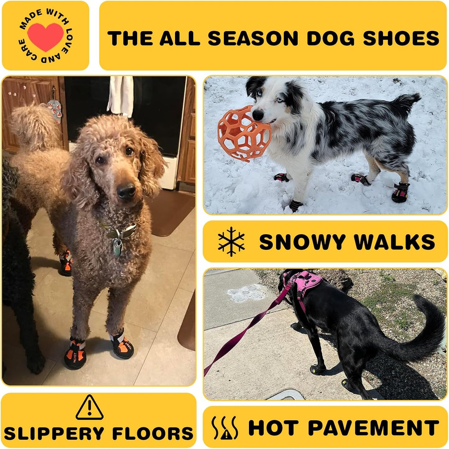Hcpet Dog Shoes, Dog Boots for Small Dogs, Breathable Medium Dog Booties Paw Protector for Summer Hot Pavement, Winter Snowy Day, Outdoor Walking, Indoor Hardfloors Anti Slip Sole Pink Size 2