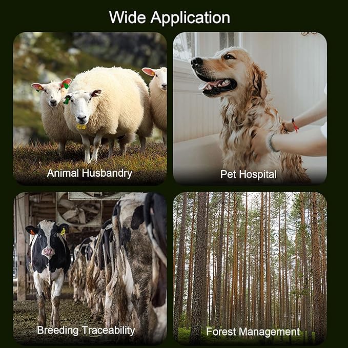 VBESTLIFE Pet Dog Cat Microchip Reader, Stray Animal ID 134.2kHz 125kHz FDX B 15 Digits & EMID 10 Digits Animal Chip Registration RFID Microchips Scanner