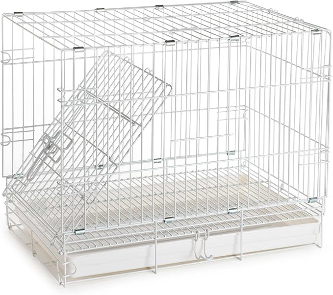 Large 23.5"x16.5"x20"H Travel Vet Bird Parrot Easy Foldable Metal Cage Carrier with Stainless Bowls and Wooden Stand Perch Prevent Beaks Out