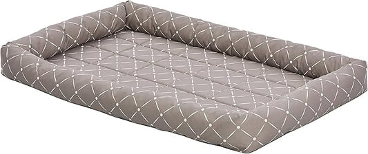 MidWest Homes for Pets 40242-MRD Quiet Time Couture Ashton Bolster Pet Bed, Large Dog/42, Mushroom