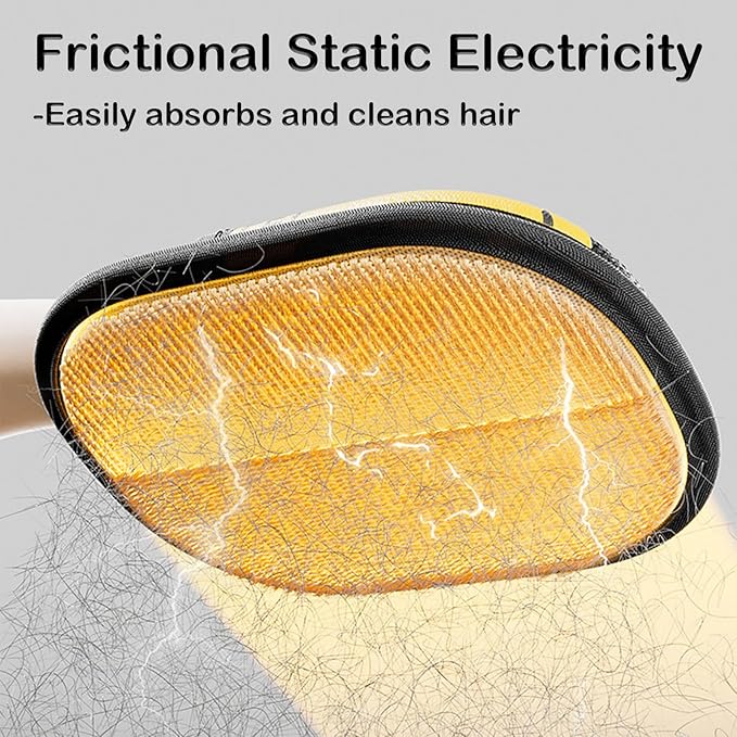 2 PCS Electrostatic Gloves Pet Hair Removal, 2025 New Upgrade Pet Hair Remover Glove Washable Reusable Dogs Cats Hair Gloves Animal Fur Removal Tool for Clothes Furniture Carpet Curtain Bed Sheets
