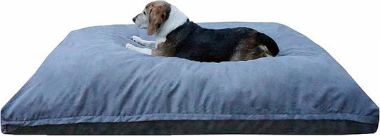 Dogbed4less Large Memory Foam Dog Bed for Medium Dogs, Orthopedic Comfort, Waterproof Liner and Suede Pet Bed Cover 41"X27" Pillow, Grey