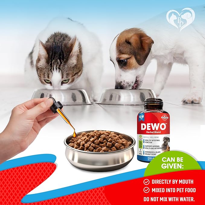 Natural Intestinal Defense for Dogs & Cats – Herbal Cleanse with Wormwood, Black Walnut – Promotes Healthy Gut & Flora Balance – Advanced Broad Spectrum Formula – Made in USA