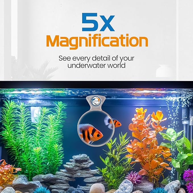 Flipper DeepSee 4" Viewer - Filter Clear Lens and Aquarium Magnetic Magnifier - Fish Tank Magnifying Glass for Coral Reef Aquarium - Magnetic Magnifying Glass Ideal for Photography - Clear