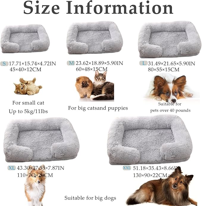 Dog Beds Medium Large Size Dog, Calming Dog Bed with Removable Washable Cover, Waterproof Lining and Nonskid Bottom(Gradient-Grey,M)