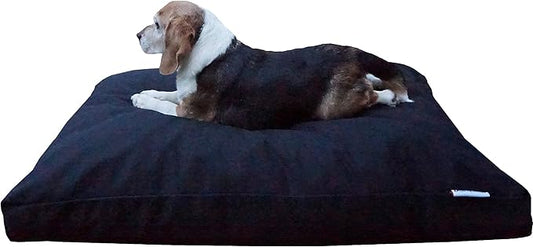 Dogbed4less Memory Foam Dog Bed for Small to Medium Dogs, Waterproof Lining and Machine Washable Durable Pet Bed Canvas Cover 37X27 Pillow, Black