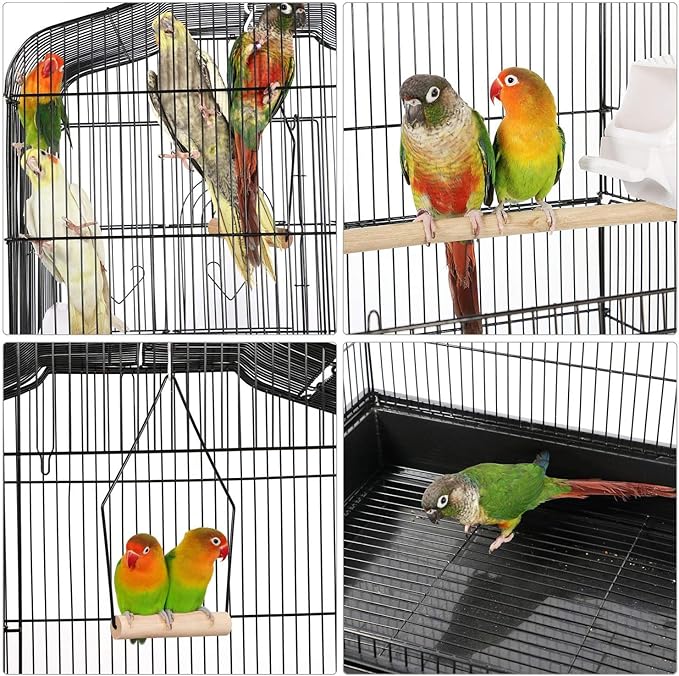 Yaheetech 41-inch Open Top Medium Bird Cages for Parakeets Finches Canaries Lovebirds Small Quaker Parrots Cockatiels Budgie Green Cheek Conure Travel Pet Flight Birdcage