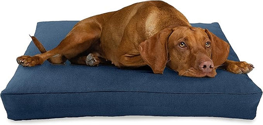 X-Large - 48 x 30 x 5 - Blueberry Premium Organic Hemp Dog Bed - Organic Latex Fill - Removeable Cover