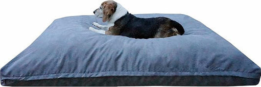 Dogbed4less Memory Foam Dog Bed for Medium Large Dogs with Orthopedic Comfort, Waterproof Liner and Grey Washable Pet Bed Cover 40X35 Pillow