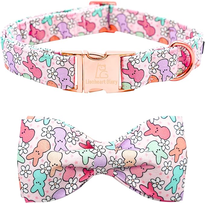 Lionheart Glory Easter Day Dog Collar with Bowtie for Large Dogs, Rabbits