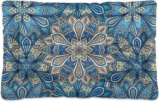 Pet Bed Bohemia Floral Dog Bed Mat Absorbing Non Slip Pad Pet Sleeping Mat for Small, Medium, and Large Dogs Puppy Cat 36 in x 24 in
