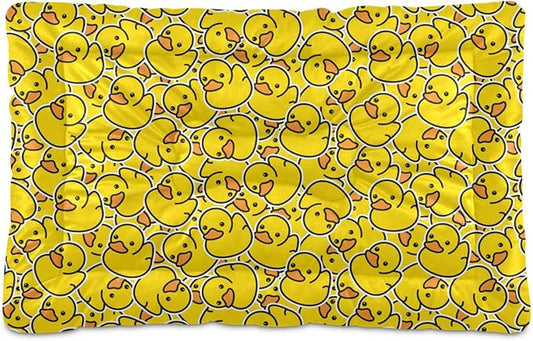 Yellow Duck Cartoon Pet Bed Cute Dog Bed Mat Absorbing Non Slip Pad Pet Sleeping Mat for Small, Medium, and Large Dogs Puppy Cat 24 in x 18 in