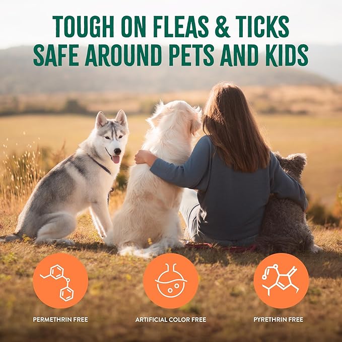 TropiClean Natural Maximum Strength Flea and Tick Spray for Dogs, 16oz