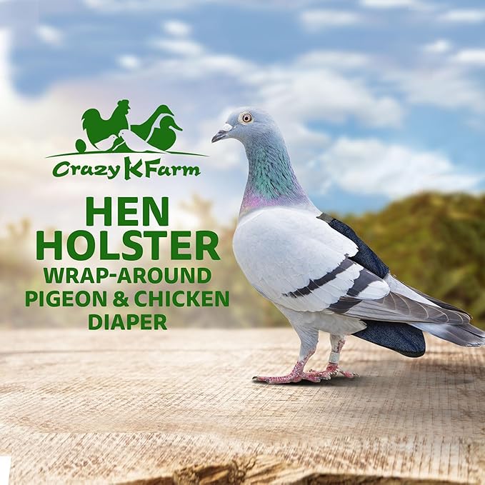 Bird Diaper, Wrap Around, for Larger Pigeons, Small Breed Hens and Roosters, Leak-Proof Design, Comfortable Fleece Strap Bird Harness with Sewn-in Liner & Secure Hook and Loop Closure - XS, Denim