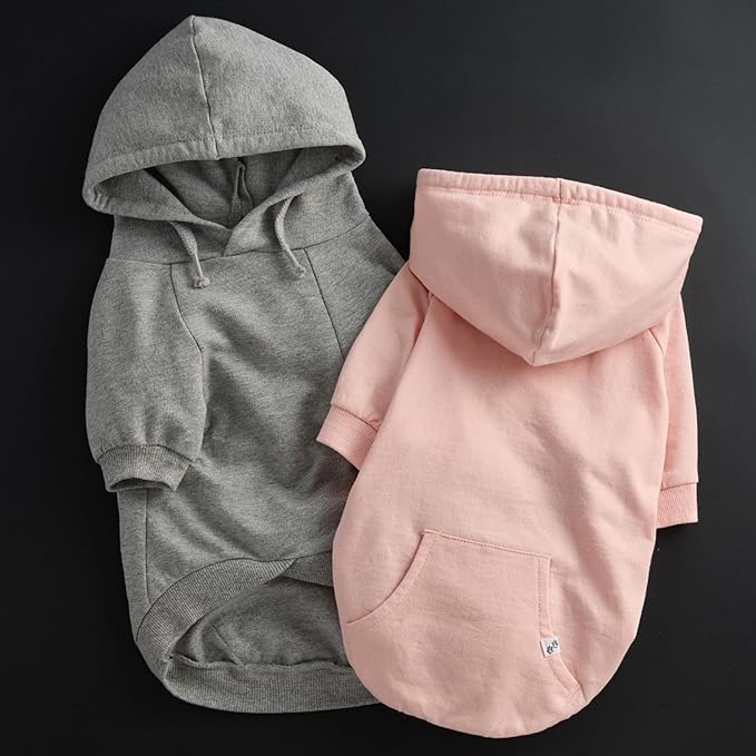Rocky – The Orginal Lightweight Hooded TEE 100% Organic Cotton Dog Hoodie Pet Coat Sweater for Small, Medium, Large Dogs, Pink, X-Large