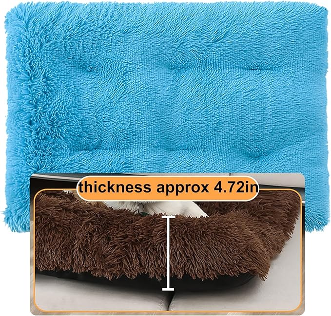 Dog Crate Mat, Dog Bed for Large Dogs, Comfy Fluffy Kennel Pad Anti-Slip for Dog beds & Furniture, Quilted Dog Bed for Pets for Medium/Small Dogs Cats (Color : Blue, Size : 48x33)
