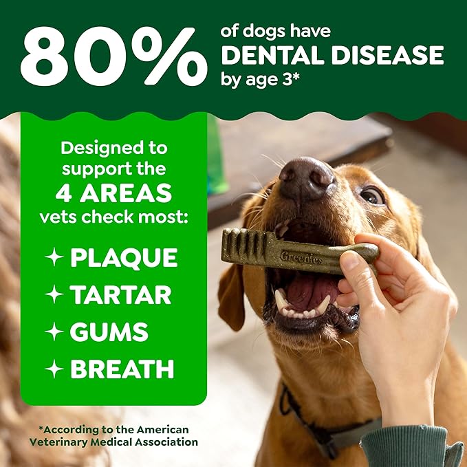 Greenies Veterinarian-Recommended Adult Natural Dental Dog Treats Petite Size, Blueberry Flavor, 12 oz. Pack, 20 Count