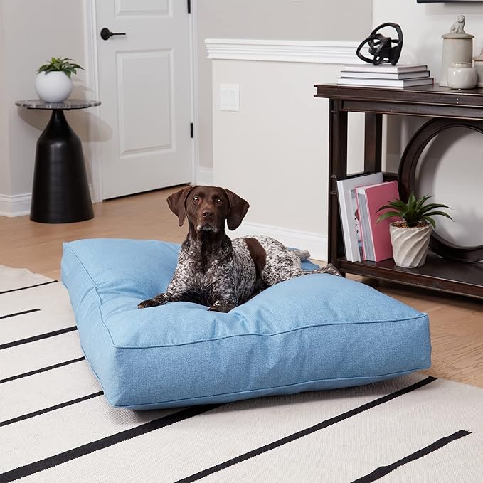 Charlie Rectangle Indoor/Outdoor Pillow Style Dog Bed, Denim, Large (36" x 48")
