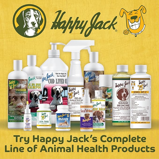 Happy Jack DD-33 (EPARN 2781-41) Flea and Tick Spray for Dog and Cat, Flea Treatment & Control, Water-Based Formula Kills Fleas & Ticks Effectively Yet Gentle on Skin & Hair, 16 oz