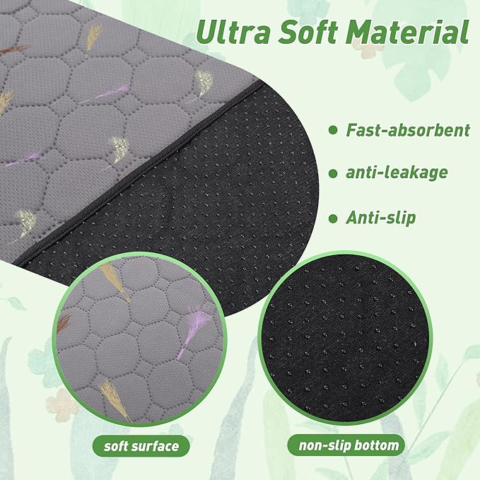 2Pcs Guinea Pig Cage Liners,Guinea Pig Fleece Cage Liners42''X42'' Super Absorbent Washable Pee Pads Reusable for Rabbit Hamster Chinchilla