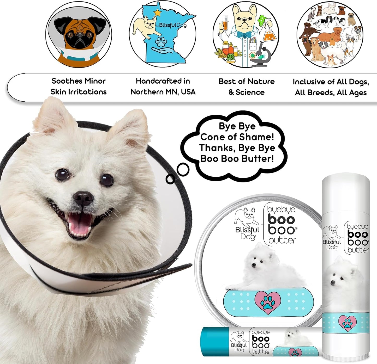 The Blissful Dog 4 oz TIN American Eskimo Booboo Butter