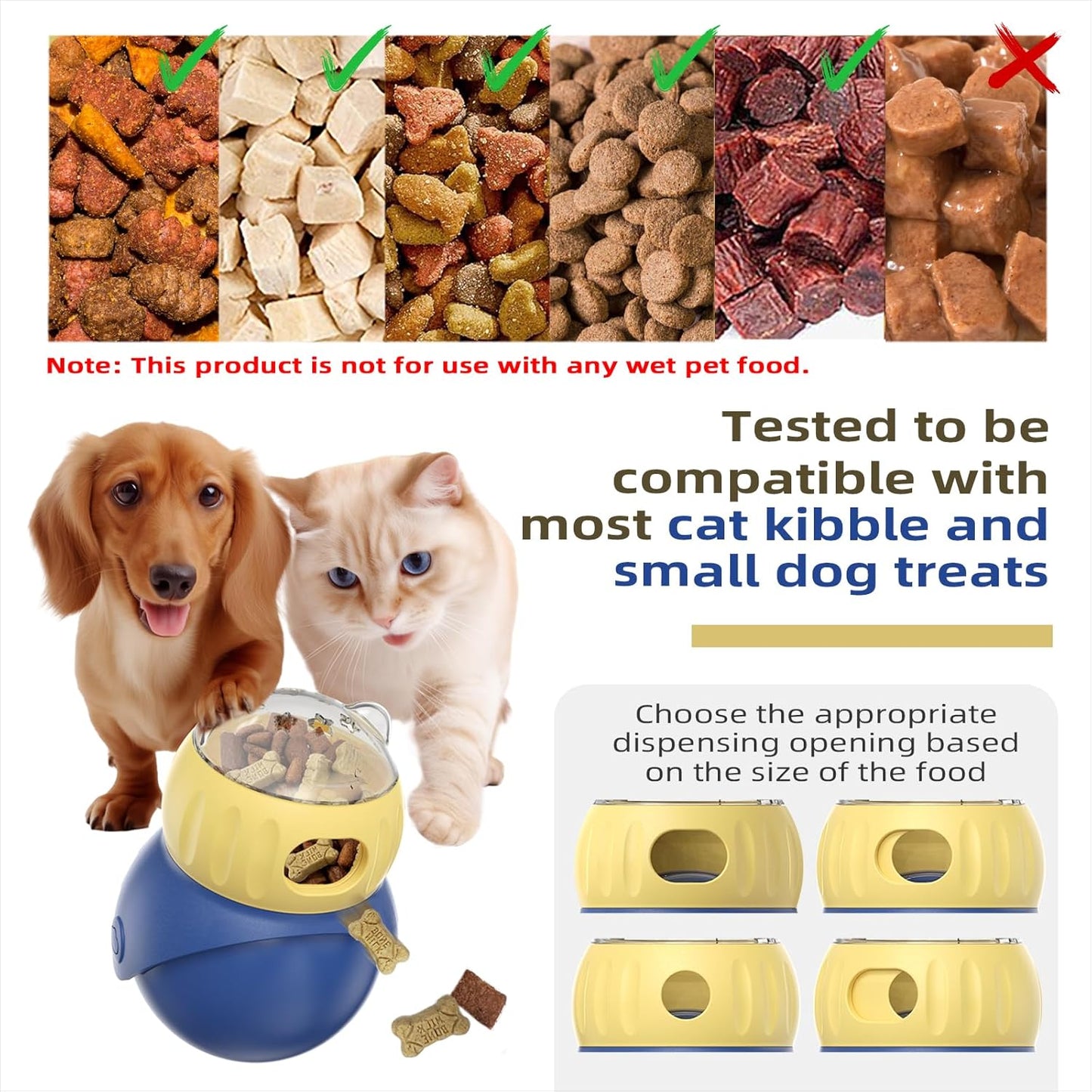 Interactive Owl-Shaped Puzzle Toy for Cats and Small Dogs - Non-Tippable Slow Feeder Food Dispenser for Healthy Eating & Anxiety Relief - Indoor Entertainment Toy
