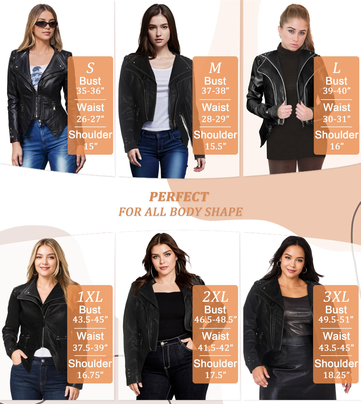 Olivia Miller Women's Faux Leather Moto Biker Jacket JK44169 BLACK L