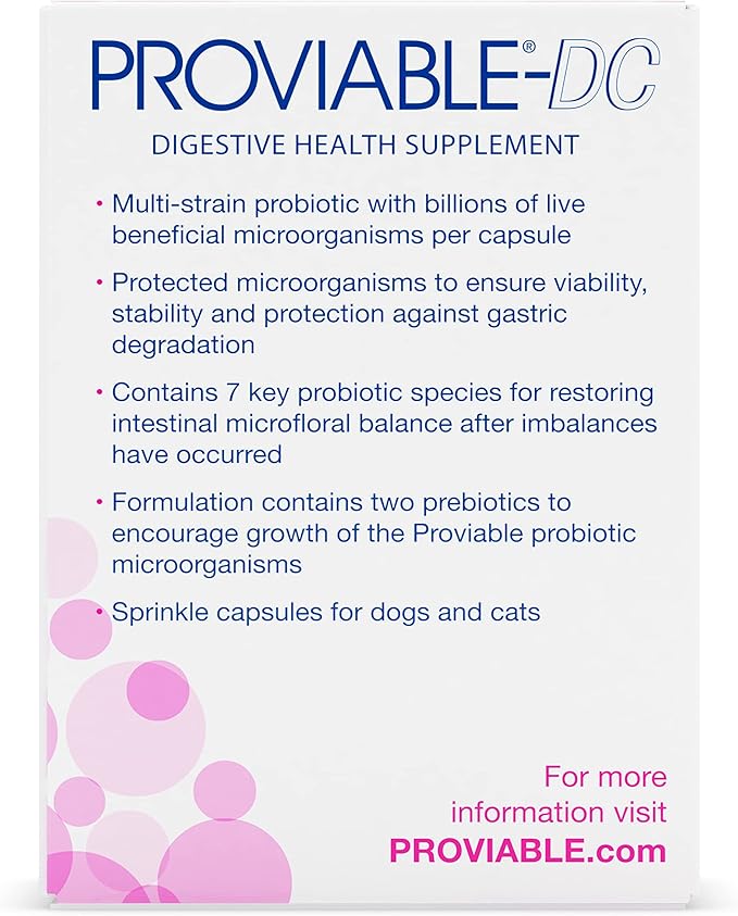 Nutramax Laboratories 30 Count Proviable Health Supplement for Cats and Dogs (PROVDC30)