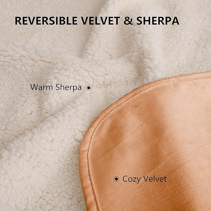 Waterproof Blanket for Couch, Leak Proof Dog Bed Sherpa Throw Blankets Reversible Pet Sofa Furniture Protector Machine Washable-50 x60,Orange