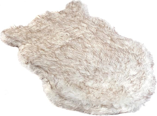 IHAPPYDOG Replacement Dog Bed Cover, Machine Washable (White w/Brown Tips, Medium 40x25)