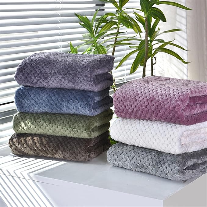 Pet Blanket Warm Soft Dog Blankets Washable Cat Throw Blankets Sofa Bed Couch Furniture Protector Cover for Small Medium Large Dogs Cats, Purple, 63" x 79"