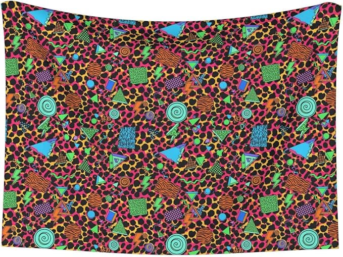 Dog Cat Blanket Double Sided, Geometric Checkered Zebra Tiger Leopard Print Hot Pink Vintage Retro 80S 90S, Plush with Raised Dot Pattern and Smooth Reverse for Cuddling