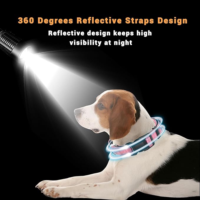 2 Pack Reflective Dog Collar with Safety Locking Buckle, Adjustable Soft Breathable Comfortable Nylon Pet Collar for Small, Medium and Large Dogs, Pink, M