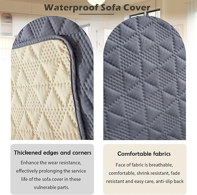Waterproof Dog Bed Cover Pet Blanket, Soft Pet Couch Covers for Sofa Washable, Bed Couch Sofa Furniture Protector for Puppy Cat Kids (Grey,210 * 305 CM)