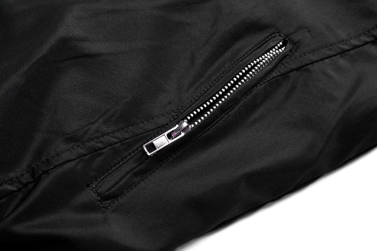 Tanming Men's Casual Slim Fit Lightweight Zip Up Softshell Bomber Jacket (Medium, Black)