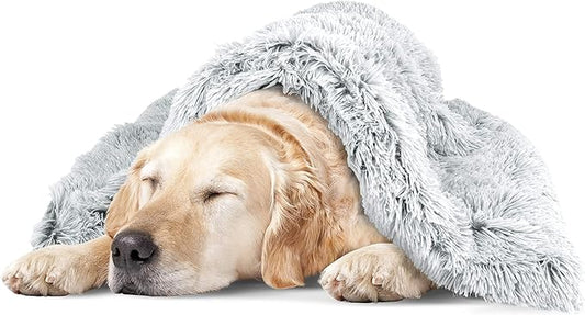 The Dog’s Blanket – Faux Fur Dog Blanket, Ice White, XL, 38x54