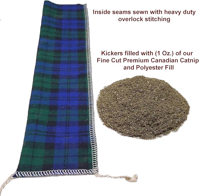 15" Catnip Cat Kicker Toys/Kitty Kick Sticks/Cat-Nip Kick Sticks (Avocado Green) (Kickers Filled with 1 oz Premium Canadian Catnip)