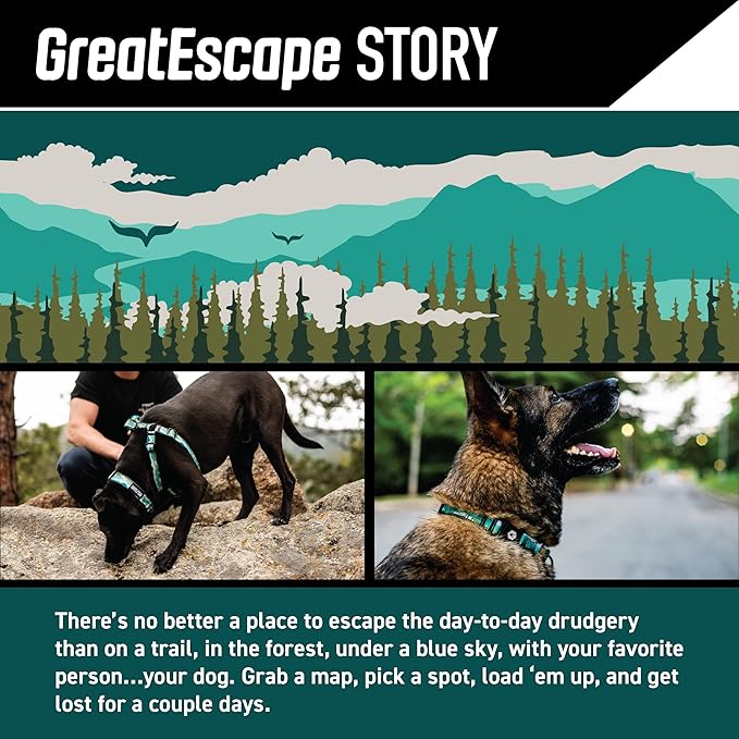 Wolfgang Heavy Duty Adjustable Dog Harness, Pull-Tested to Over 800 lbs for Walking & Training, GreatEscape Print, Extra Large