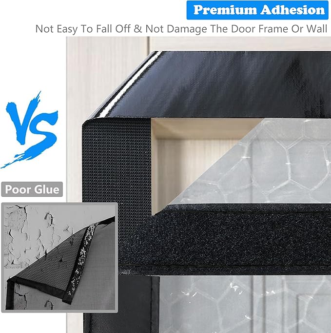 RELIANCER Magnetic Thermal Insulated Door Curtain,Waterproof EVA Door Cover,Fit Doors Size Up to 32"x82",Temperature Protection Insulated Doorway Curtain Partition,Patio Self-Closing Doors Net Screen