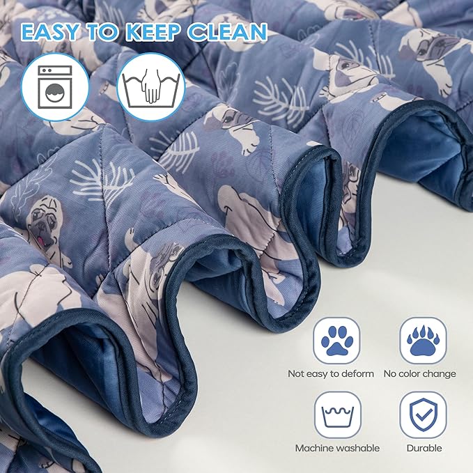Langsprit Dog Cooling Mat, Washable Dogs Cats Pet Non-Toxic Cooling Pads Summer Sleeping Kennel Mats，Pet Self Cool Ice Blanket for Indoor & Outdoor Dog Beach Essentials Medium